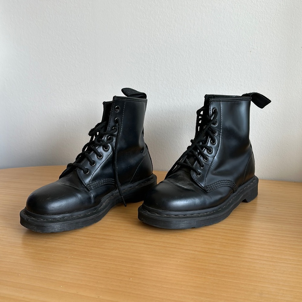 Dr. Martens Black Leather Combat Boots